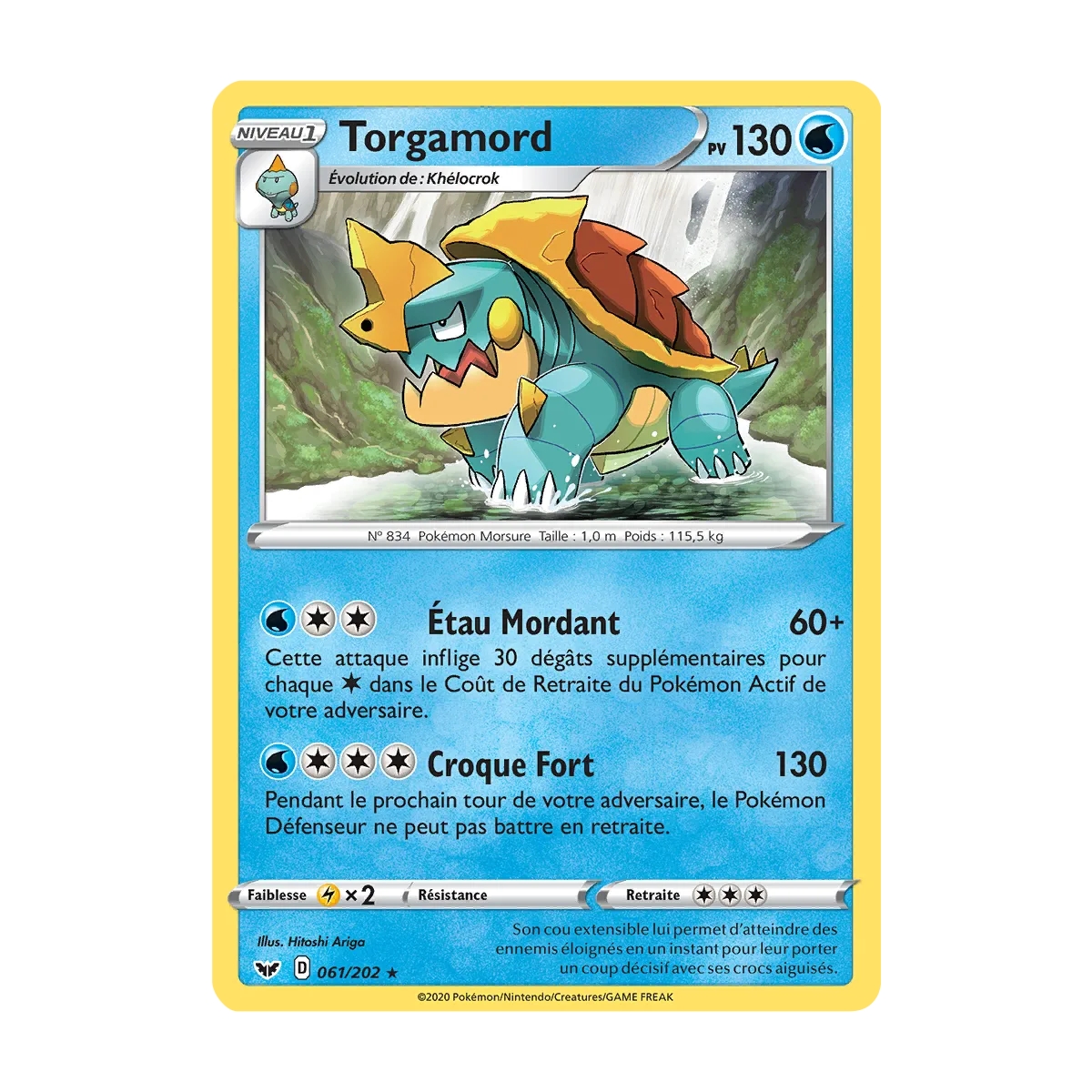 Torgamord 061/202 : Joyau Rare (Brillante) de l'extension Pokémon Épée et Bouclier