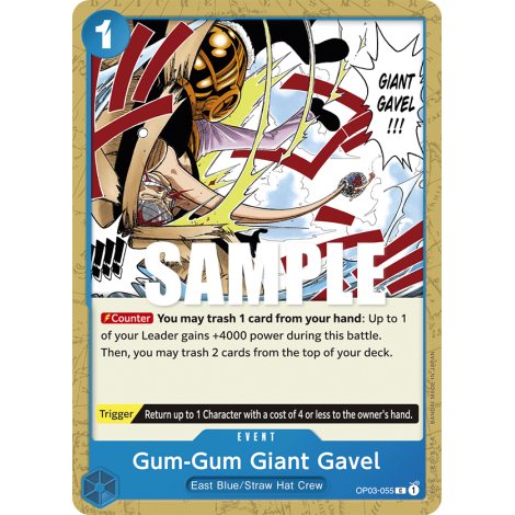 Gum-Gum Giant Gavel: Carte One Piece PILLARS OF STRENGTH [OP03] N°OP03-055