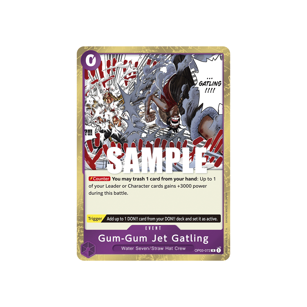 Gum-Gum Jet Gatling: Carte One Piece PILLARS OF STRENGTH N°OP03-072