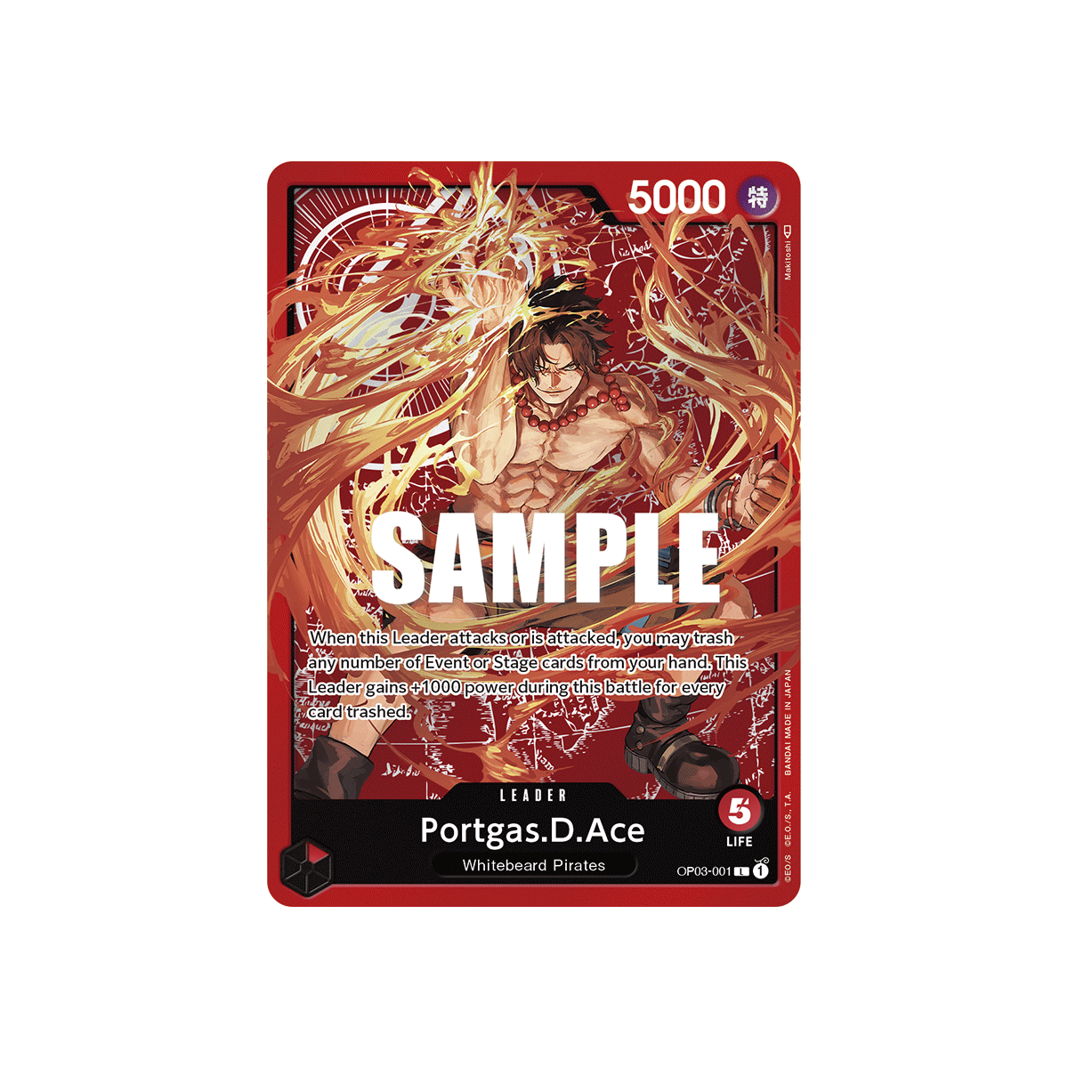 Portgas.D.Ace: Carte One Piece Special Goods Set Ace/Sabo/Luffy- N°OP03-001