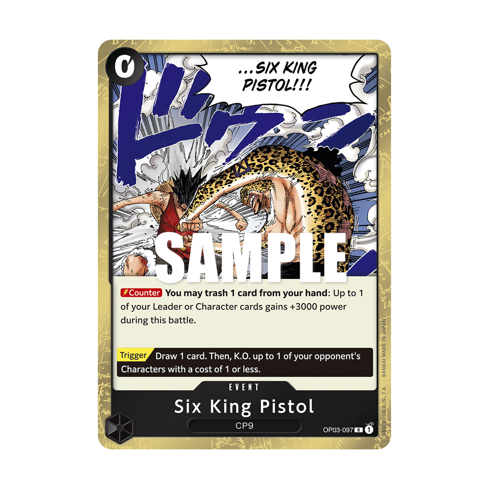 Six King Pistol: Carte One Piece PILLARS OF STRENGTH [OP03] N°OP03-097