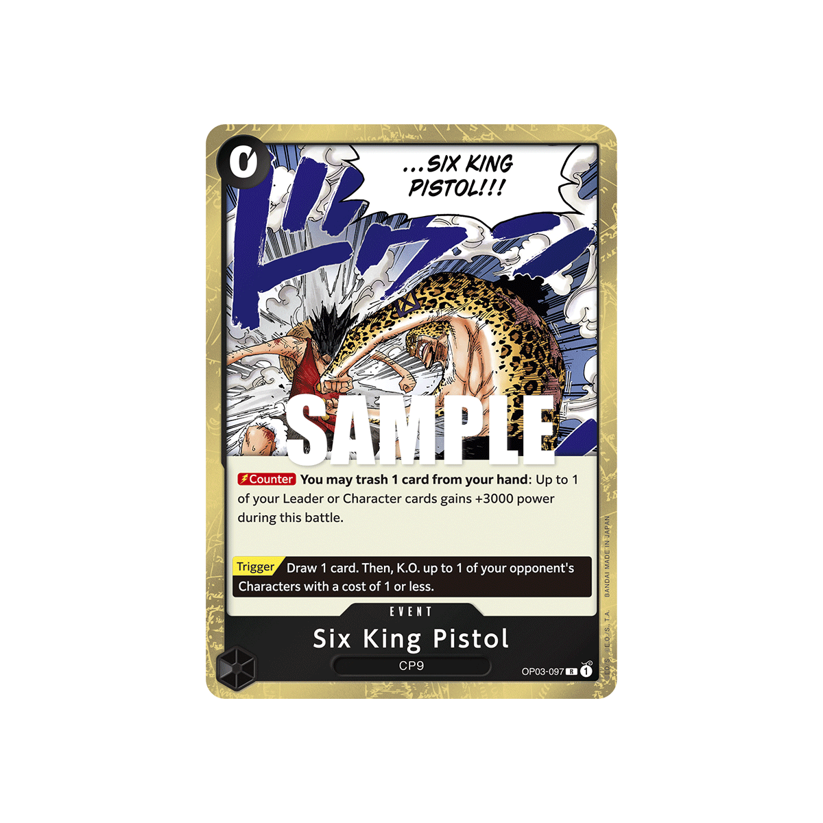 Six King Pistol: Carte One Piece PILLARS OF STRENGTH [OP03] N°OP03-097