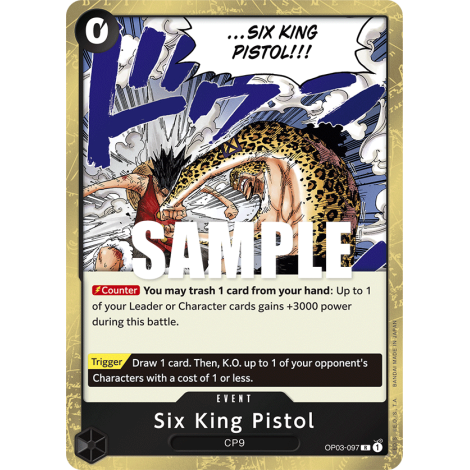 Six King Pistol: Carte One Piece PILLARS OF STRENGTH [OP03] N°OP03-097