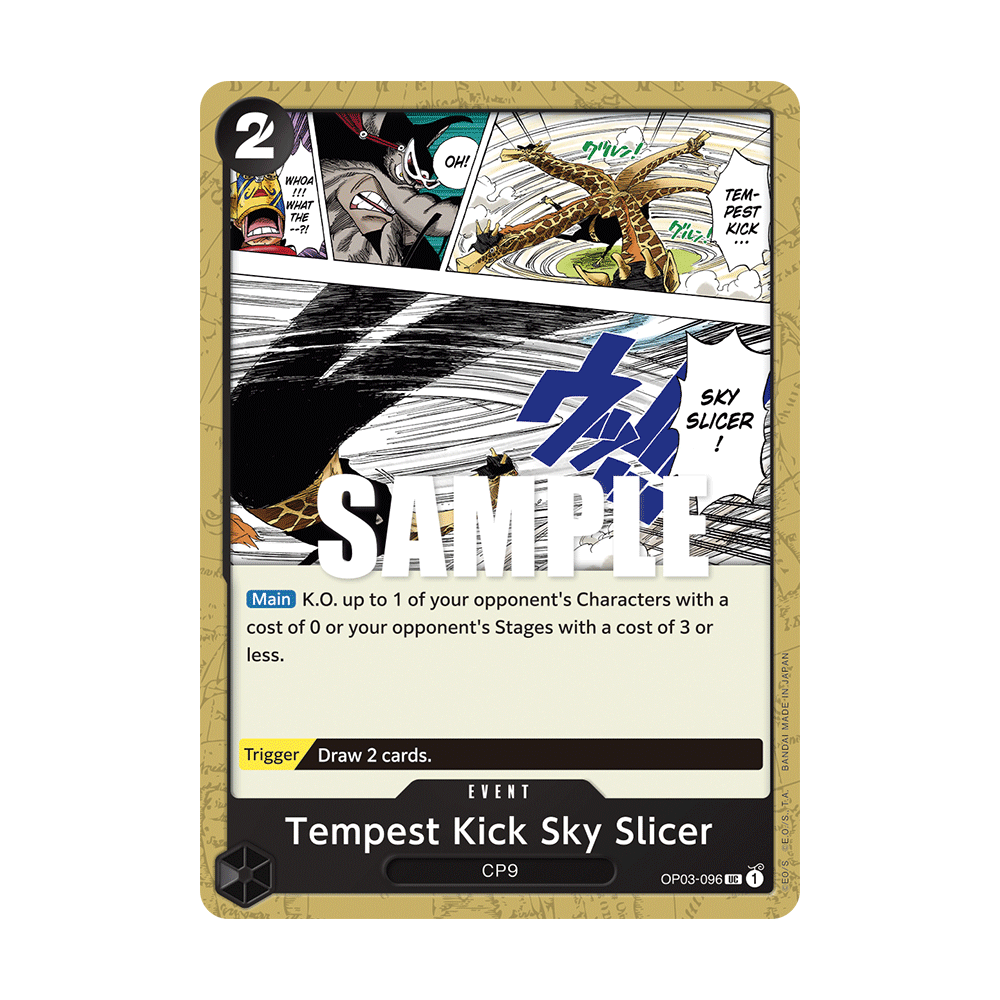 Tempest Kick Sky Slicer: Carte One Piece PILLARS OF STRENGTH [OP03] N°OP03-096