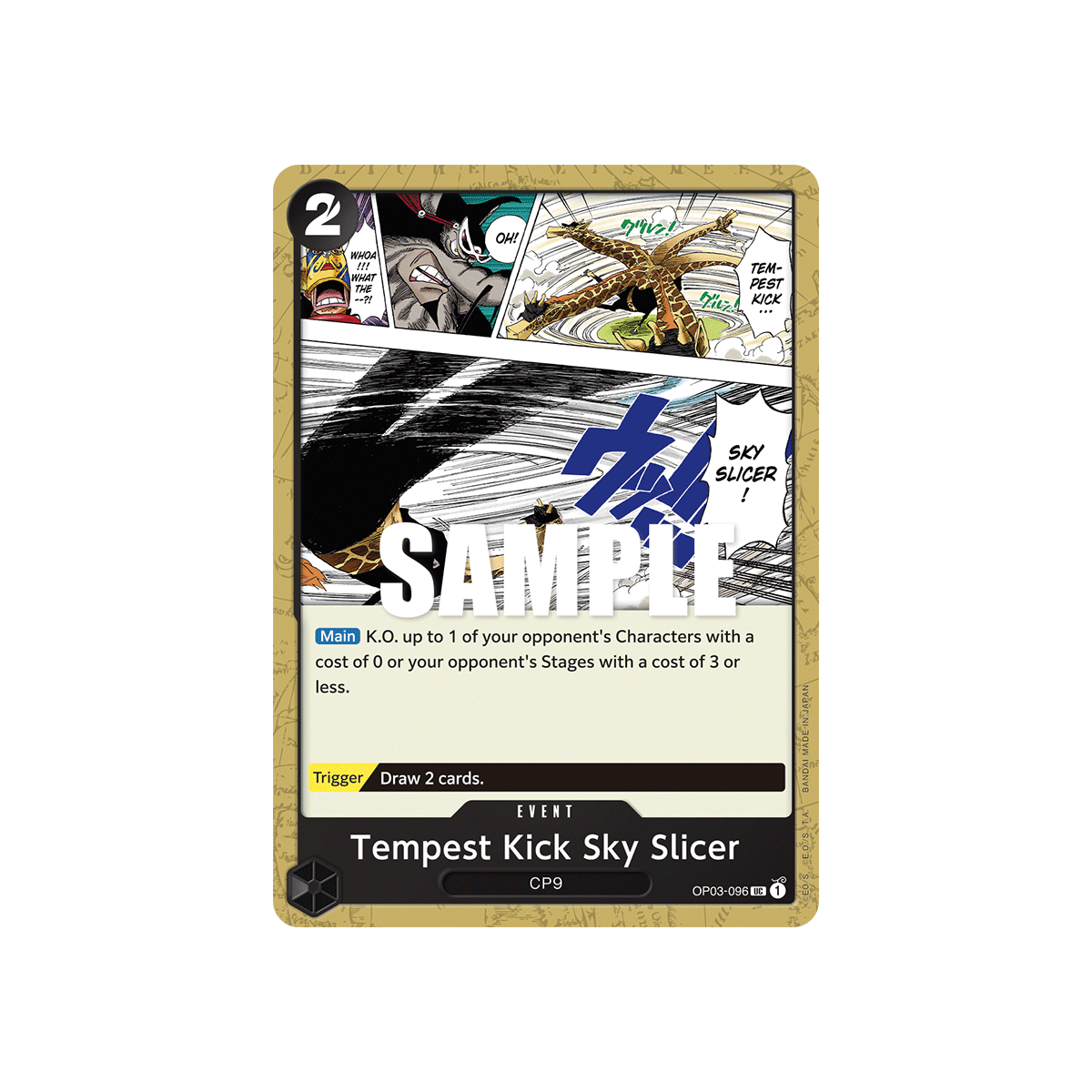 Tempest Kick Sky Slicer: Carte One Piece PILLARS OF STRENGTH [OP03] N°OP03-096