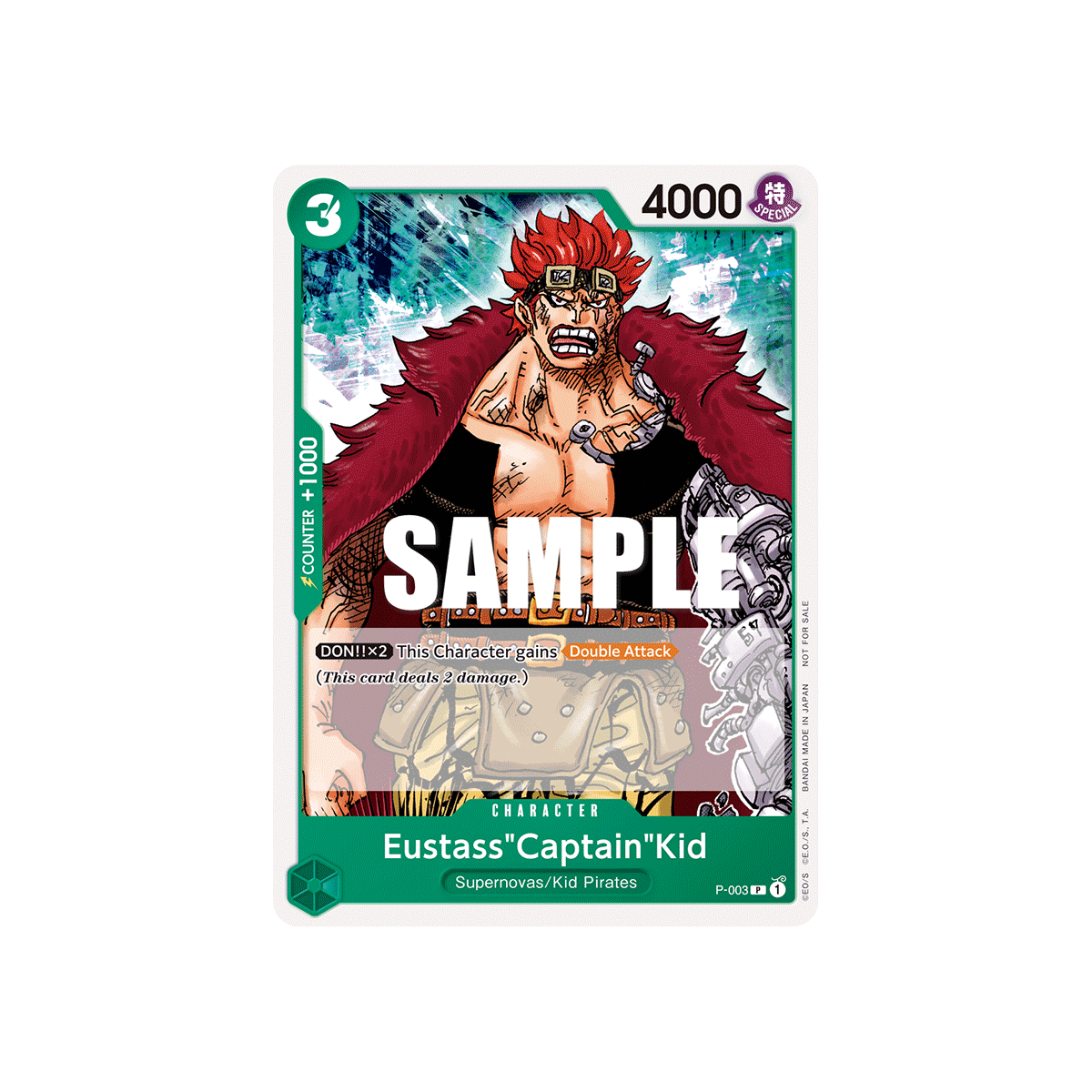 Eustass"Captain"Kid: Carte One Piece Included in Promotion Pack 2022 N°P-003