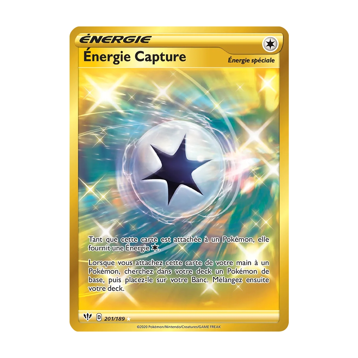 Énergie Capture 201/189 : Joyau Secrète rare de l'extension Pokémon Épée et Bouclier Ténèbres Embrasées