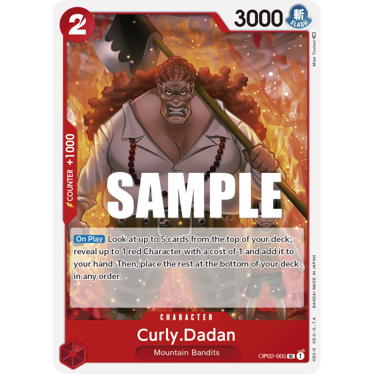 Curly.Dadan: Carte One Piece PARAMOUNT WAR [OP02] N°OP02-005