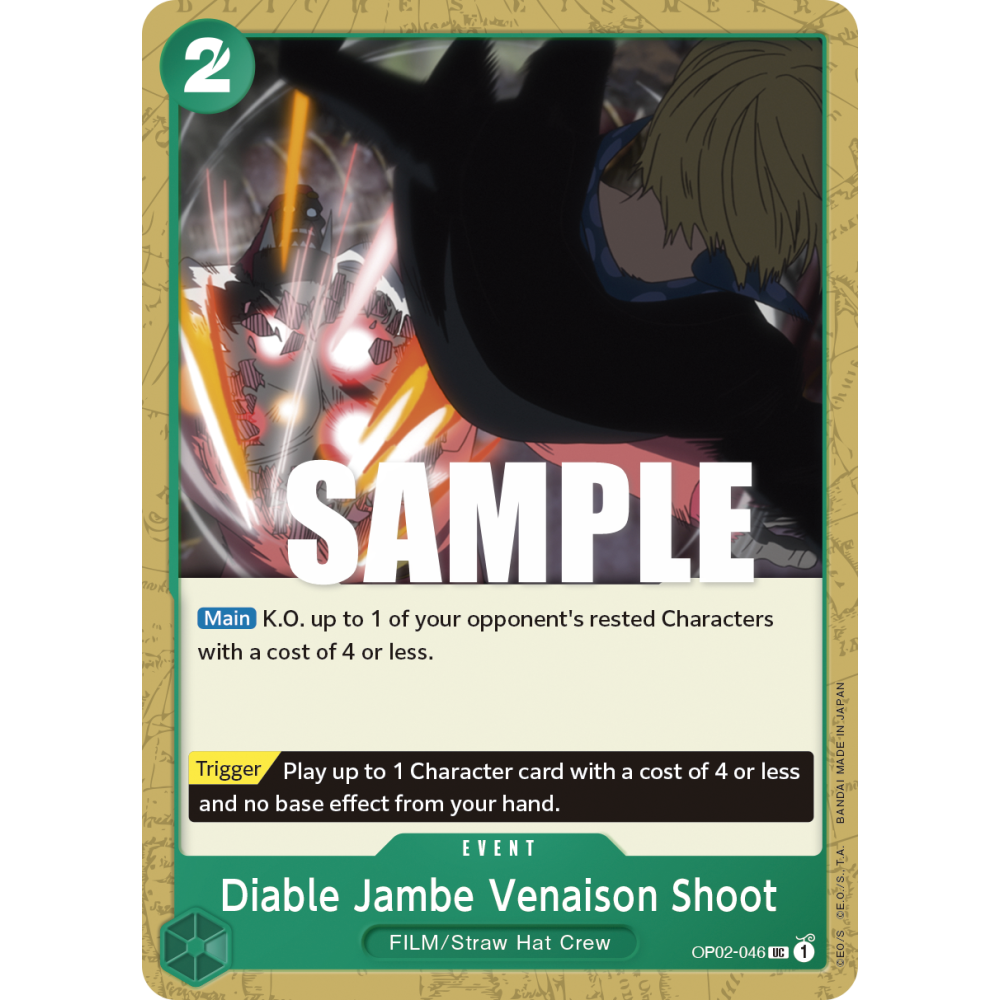 Diable Jambe Venaison Shoot: Carte One Piece PARAMOUNT WAR [OP02] N°OP02-046