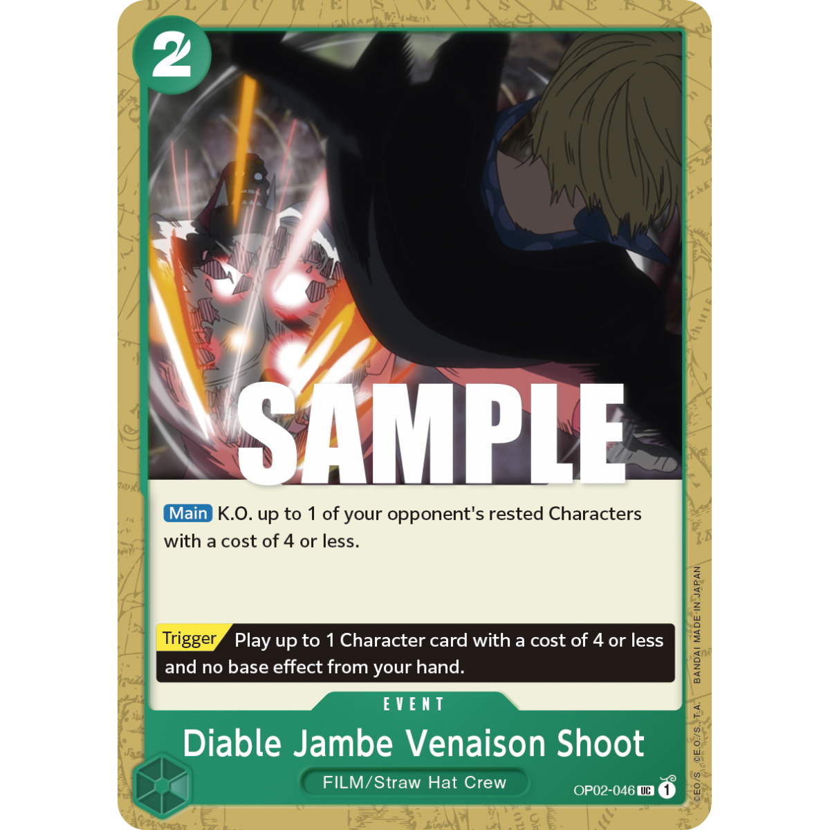 Diable Jambe Venaison Shoot: Carte One Piece PARAMOUNT WAR [OP02] N°OP02-046