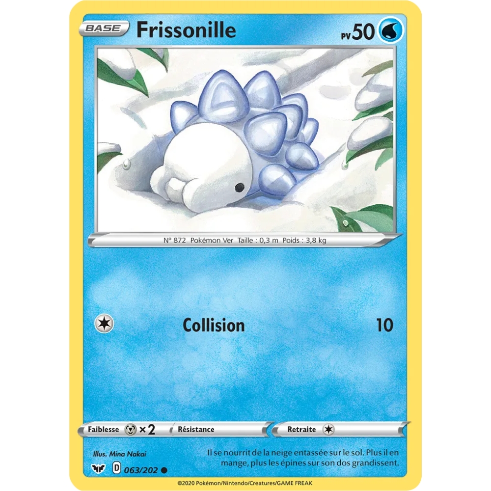 Carte Frissonille - Commune (Brillante) de Pokémon Épée et Bouclier 063/202