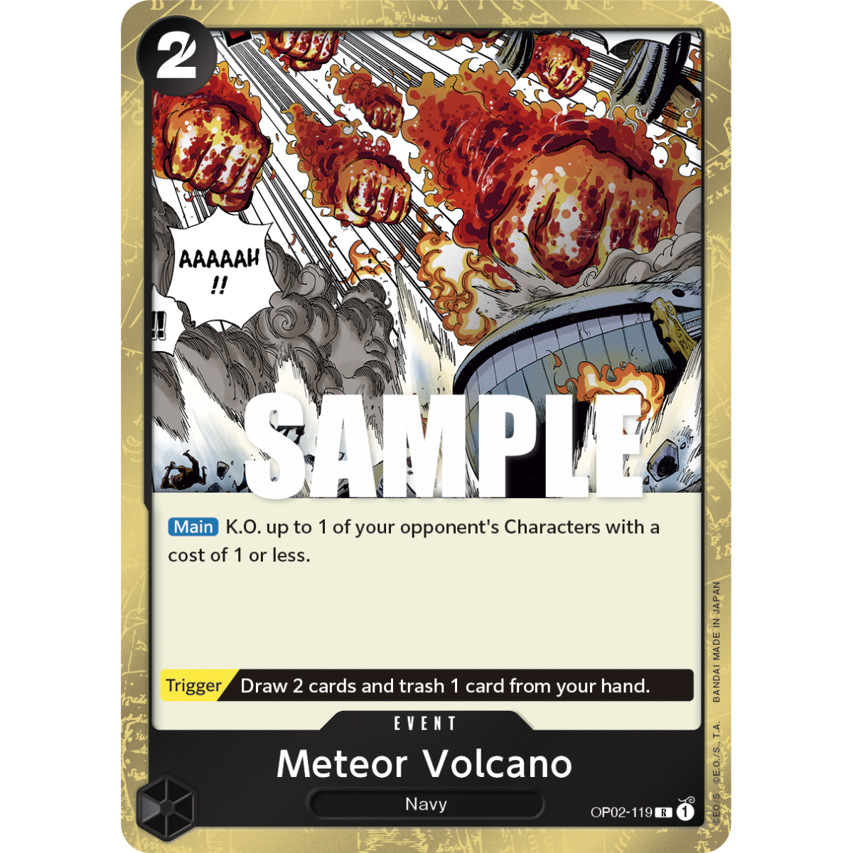 Meteor Volcano: Carte One Piece PARAMOUNT WAR [OP02] N°OP02-119