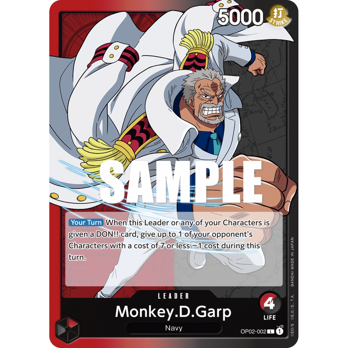 Monkey.D.Garp: Carte One Piece PARAMOUNT WAR [OP02] N°OP02-002