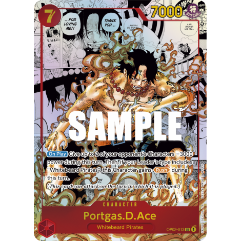 Portgas.D.Ace: Carte One Piece PARAMOUNT WAR [OP02] N°OP02-013