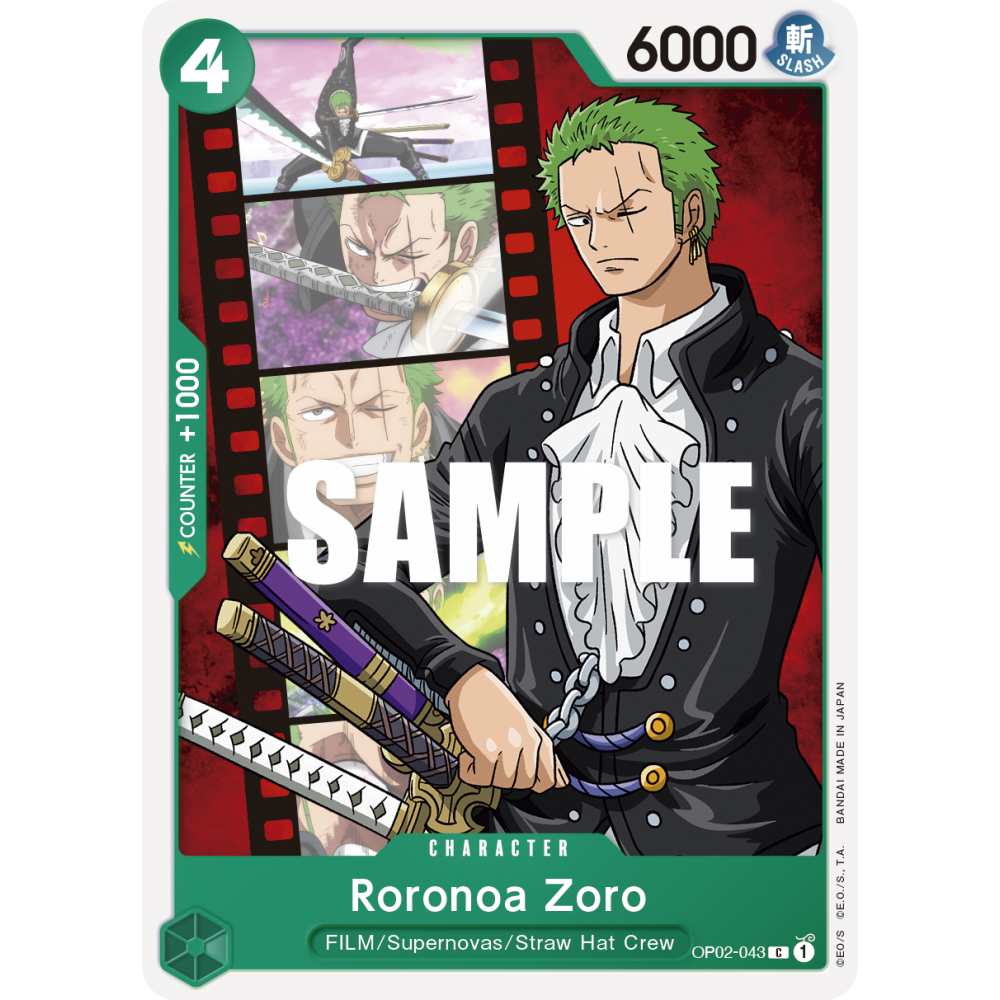 Roronoa Zoro: Carte One Piece PARAMOUNT WAR [OP02] N°OP02-043