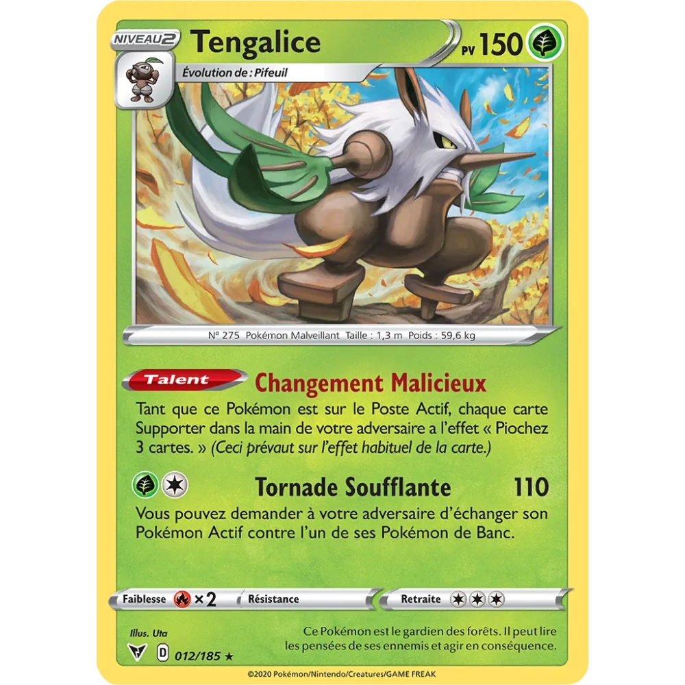 Carte Tengalice - Rare (Brillante) de Pokémon Épée et Bouclier Voltage Éclatant 012/185