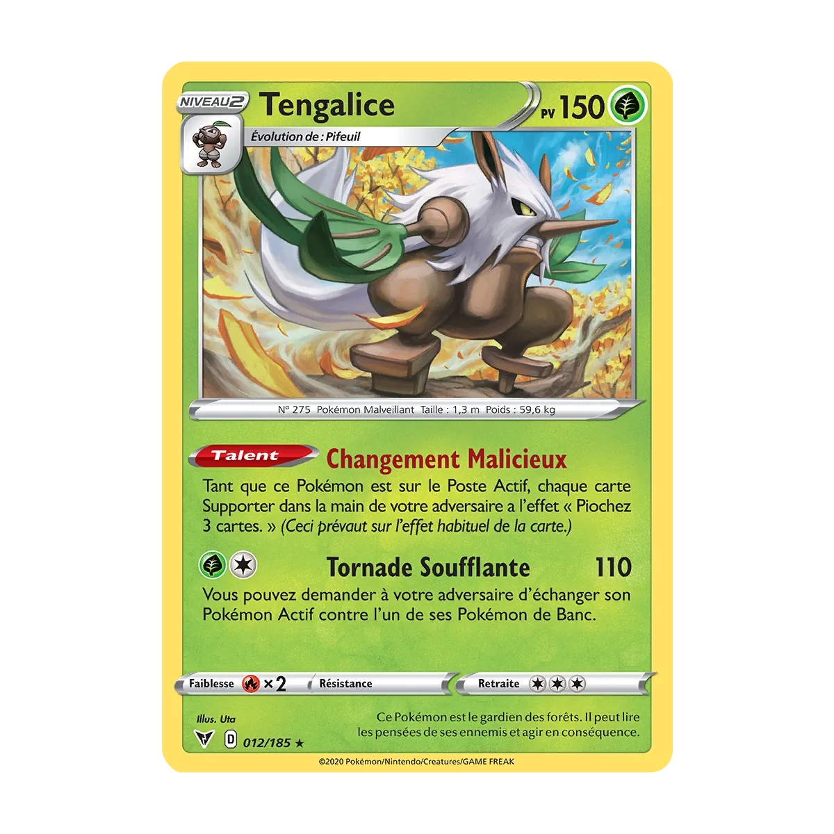 Carte Tengalice - Rare (Brillante) de Pokémon Épée et Bouclier Voltage Éclatant 012/185