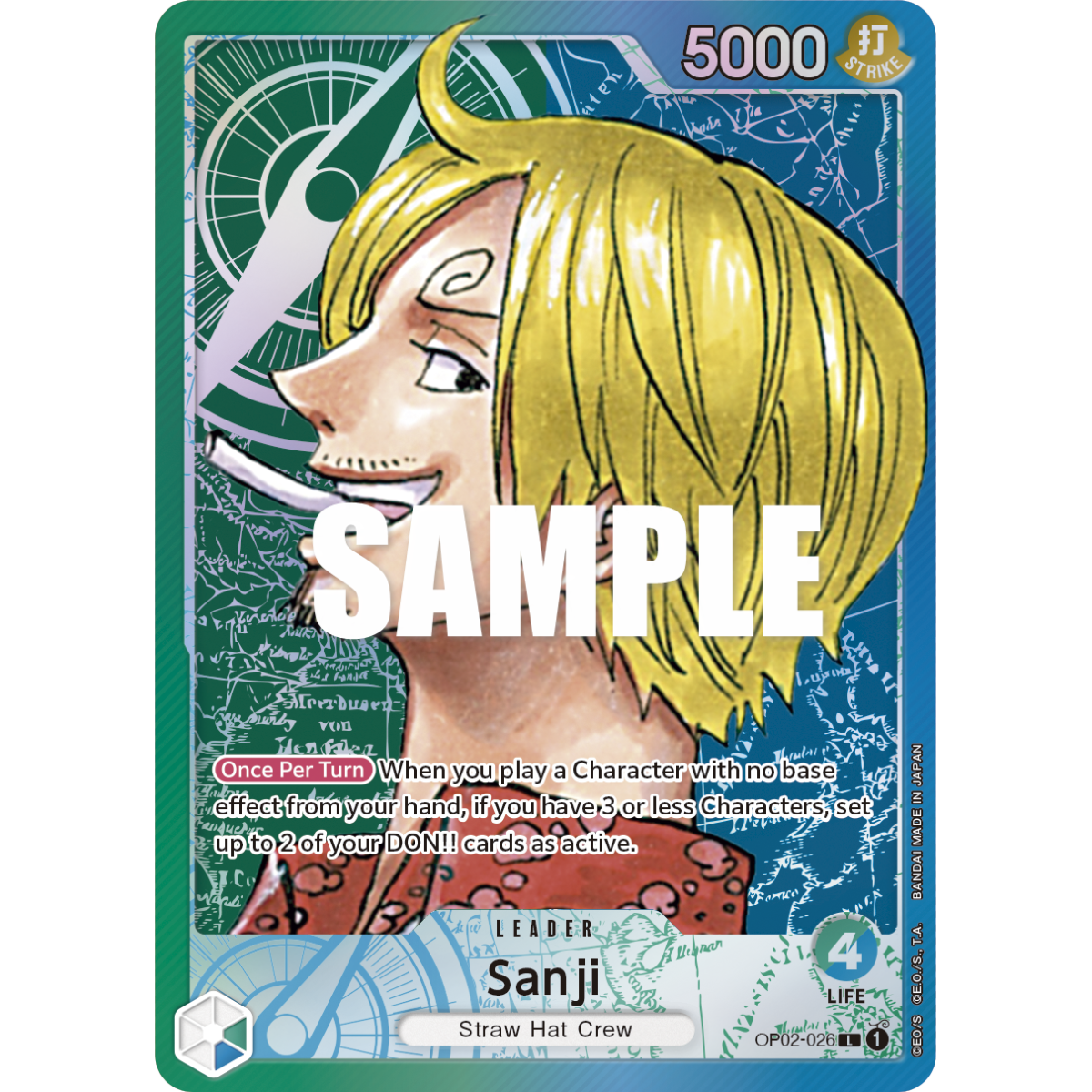 Sanji: Carte One Piece PARAMOUNT WAR [OP02] N°OP02-026