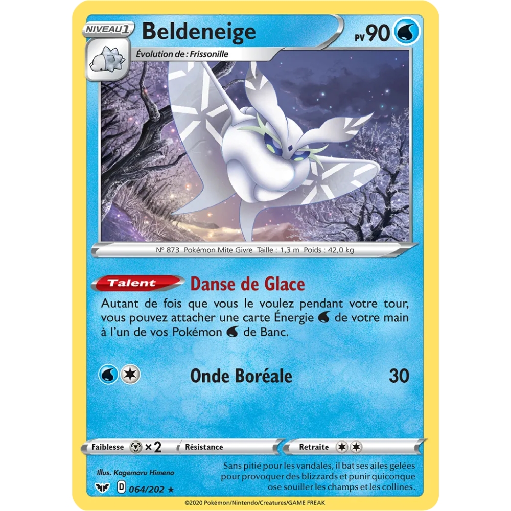 Carte Beldeneige - Holographique rare de Pokémon Épée et Bouclier 064/202