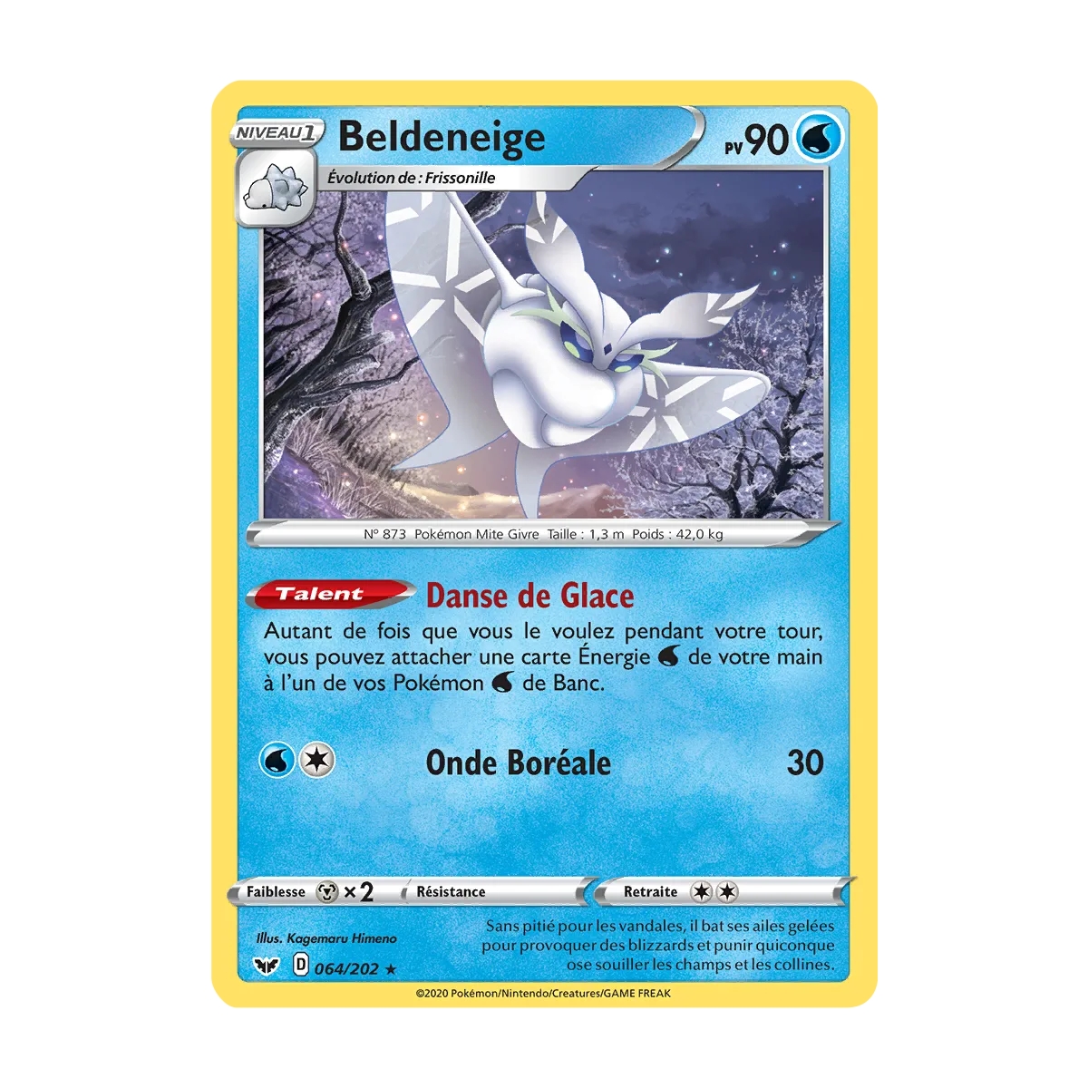 Carte Beldeneige - Holographique rare de Pokémon Épée et Bouclier 064/202