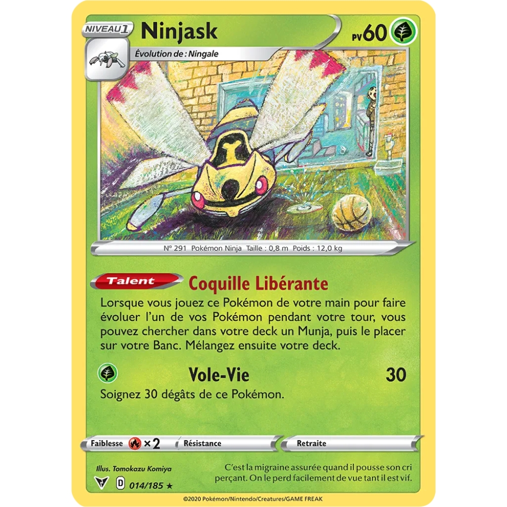 Découvrez Ninjask, carte Rare (Brillante) de la série Épée et Bouclier Voltage Éclatant