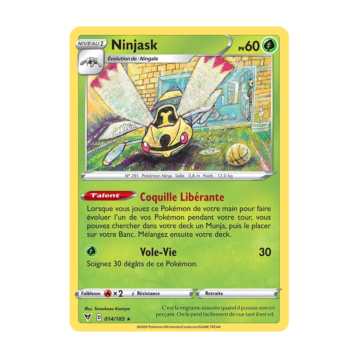 Découvrez Ninjask, carte Rare (Brillante) de la série Épée et Bouclier Voltage Éclatant