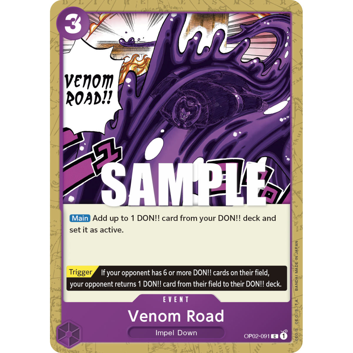 Venom Road: Carte One Piece PARAMOUNT WAR [OP02] N°OP02-091