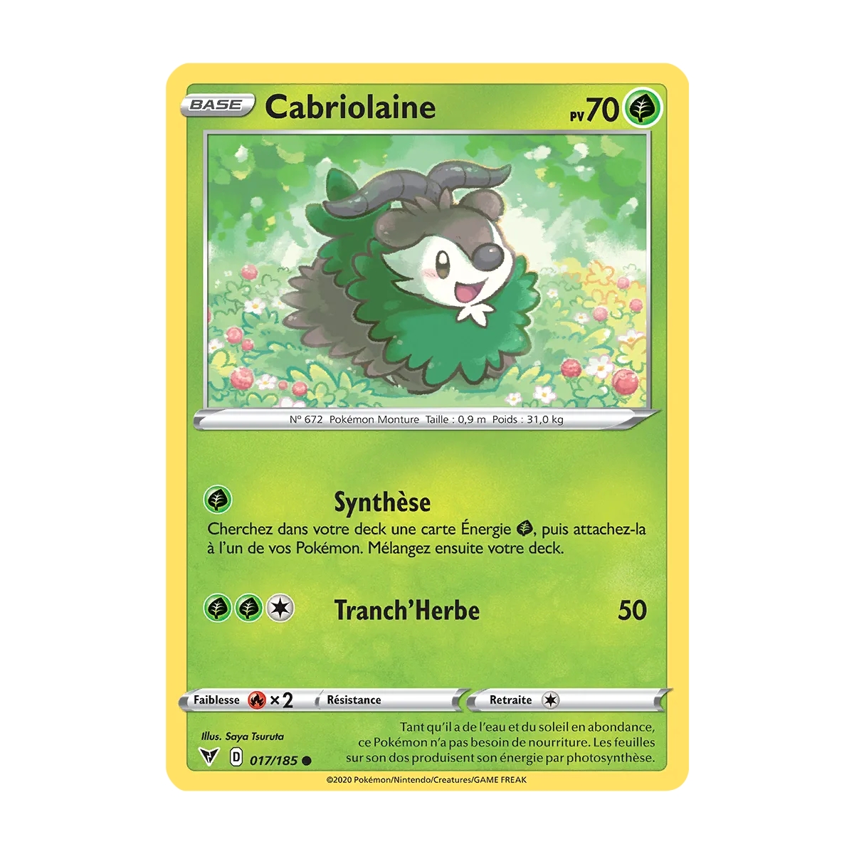 Carte Cabriolaine - Commune (Brillante) de Pokémon Épée et Bouclier Voltage Éclatant 017/185