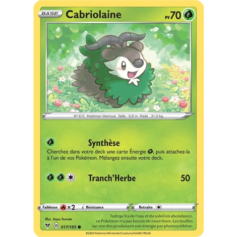 Carte Cabriolaine - Commune (Brillante) de Pokémon Épée et Bouclier Voltage Éclatant 017/185