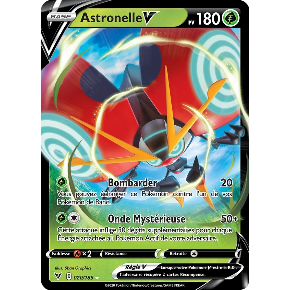 Astronelle 020/185 : Joyau Holographique rare V de l'extension Pokémon Épée et Bouclier Voltage Éclatant