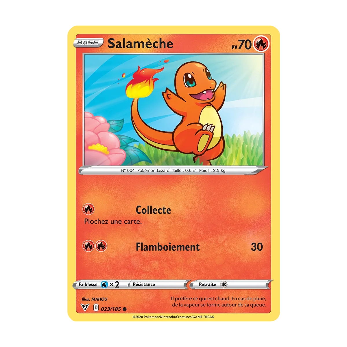 Carte Salamèche - Commune (Brillante) de Pokémon Épée et Bouclier Voltage Éclatant 023/185