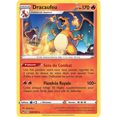 Découvrez Dracaufeu, carte Holographique rare de la série Épée et Bouclier Voltage Éclatant