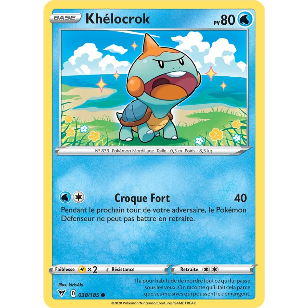 Khélocrok 038/185 : Joyau Commune (Brillante) de l'extension Pokémon Épée et Bouclier Voltage Éclatant