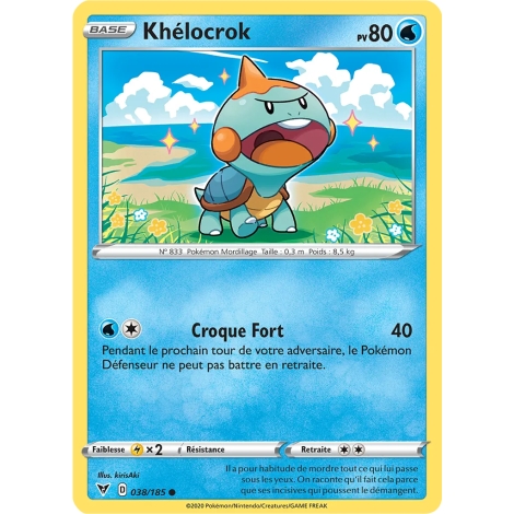 Khélocrok 038/185 : Joyau Commune (Brillante) de l'extension Pokémon Épée et Bouclier Voltage Éclatant