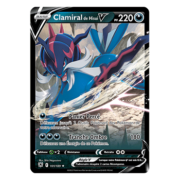 Carte Clamiral de Hisui - Holographique rare V de Pokémon Astres Radieux 101/189