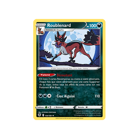 Roublenard 104/189 : Joyau Rare de l'extension Pokémon Astres Radieux