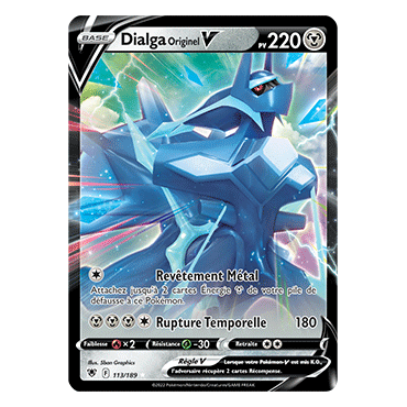 Dialga Originel 113/189 : Joyau Holographique rare V de l'extension Pokémon Astres Radieux