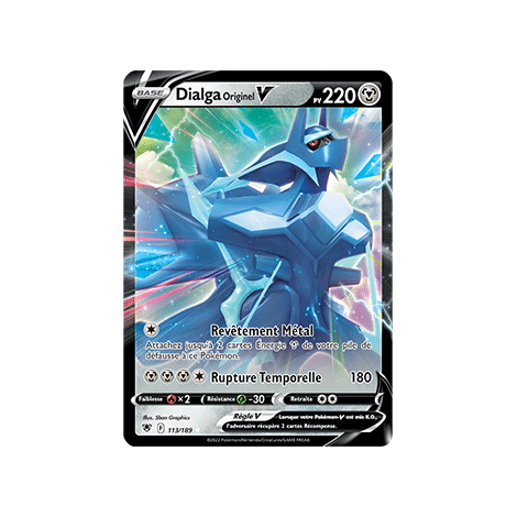 Dialga Originel 113/189 : Joyau Holographique rare V de l'extension Pokémon Astres Radieux