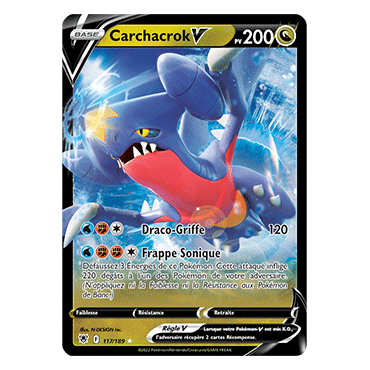 Carte Carchacrok - Holographique rare V de Pokémon Astres Radieux 117/189