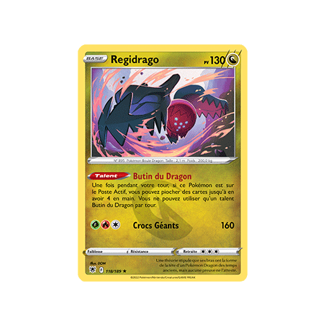 Regidrago 118/189 : Joyau Rare de l'extension Pokémon Astres Radieux