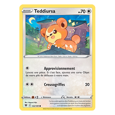 Carte Teddiursa - Commune de Pokémon Astres Radieux 122/189