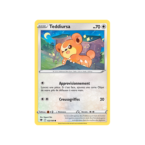 Carte Teddiursa - Commune de Pokémon Astres Radieux 122/189