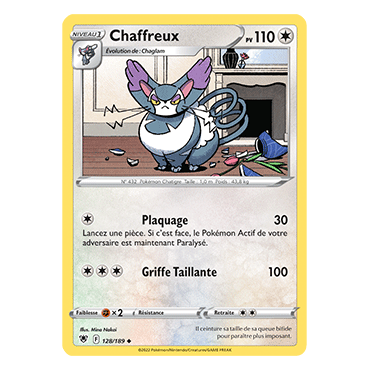 Carte Chaffreux - Peu commune de Pokémon Astres Radieux 128/189