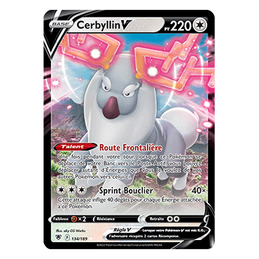 Découvrez Cerbyllin, carte Holographique rare V de la série Astres Radieux