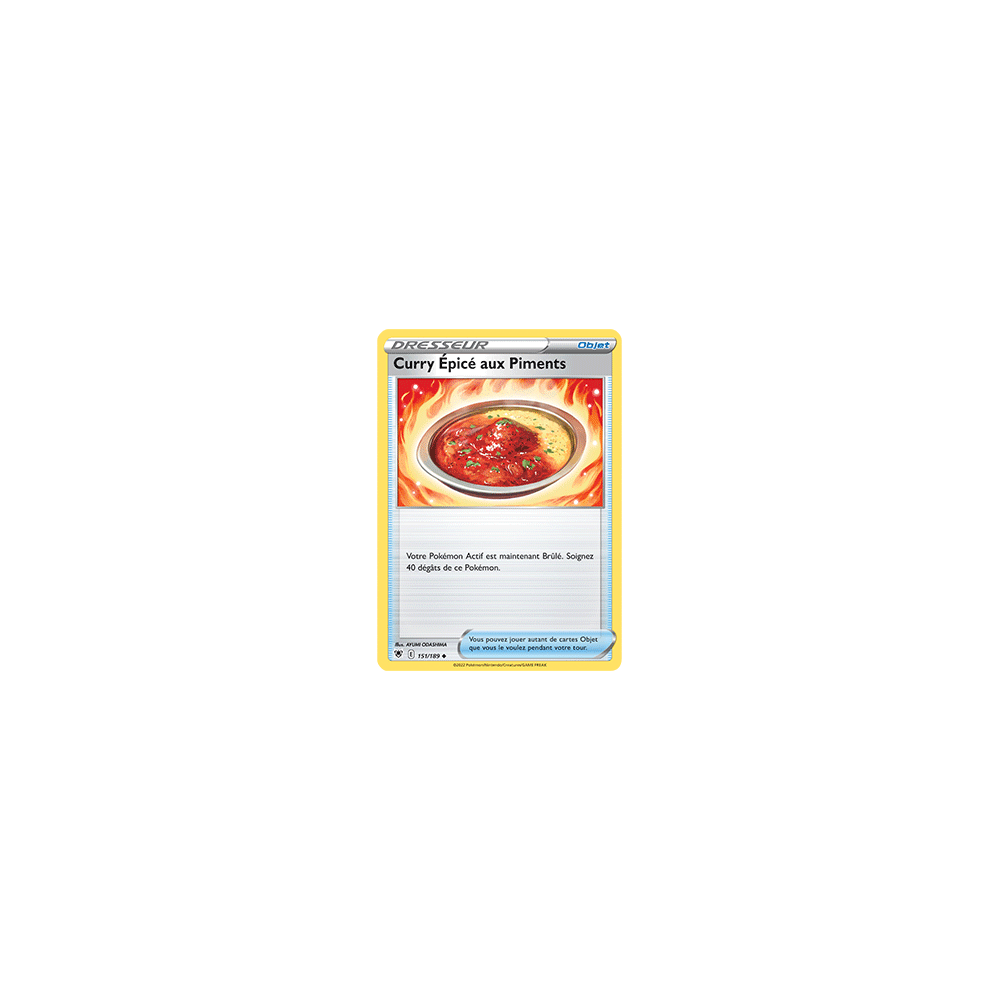 Carte Curry Épicé aux Piments - Peu commune de Pokémon Astres Radieux 151/189