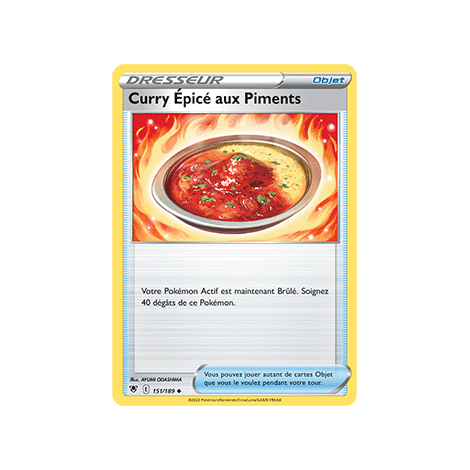 Carte Curry Épicé aux Piments - Peu commune de Pokémon Astres Radieux 151/189
