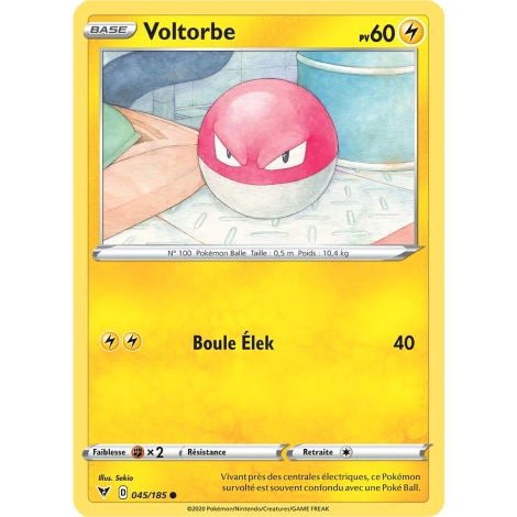 Voltorbe 045/185 : Joyau Commune (Brillante) de l'extension Pokémon Épée et Bouclier Voltage Éclatant