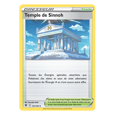 Carte Temple de Sinnoh - Peu commune de Pokémon Astres Radieux 155/189