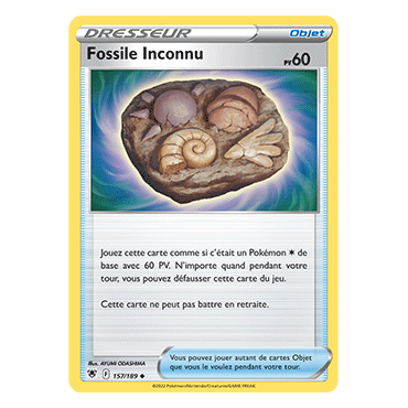 Fossile Inconnu 157/189 : Joyau Peu commune de l'extension Pokémon Astres Radieux