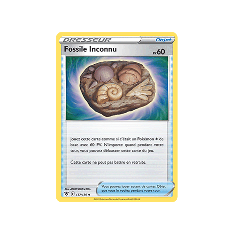 Fossile Inconnu 157/189 : Joyau Peu commune de l'extension Pokémon Astres Radieux